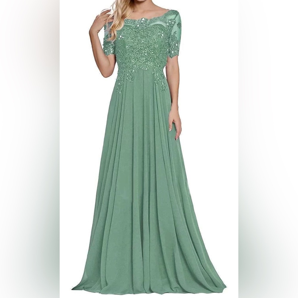 Chiffon and lace formal dress Sz 16